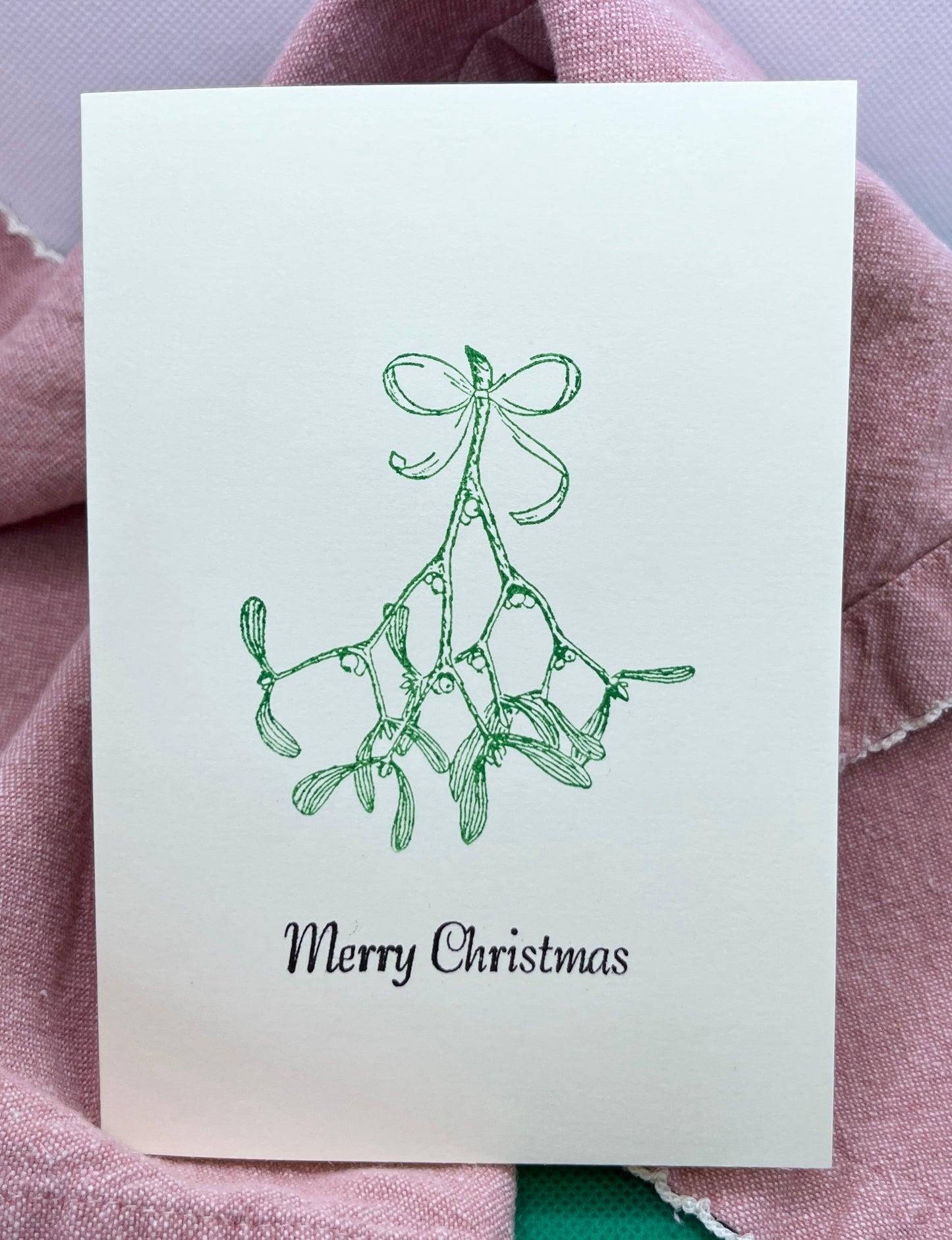 Pack of 5 Mistletoe Christmas Cards