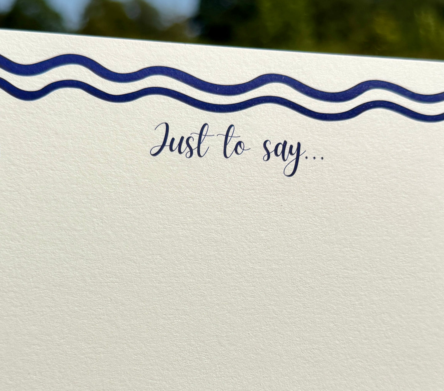 Just To Say… wavy border Notecards Pack of 7