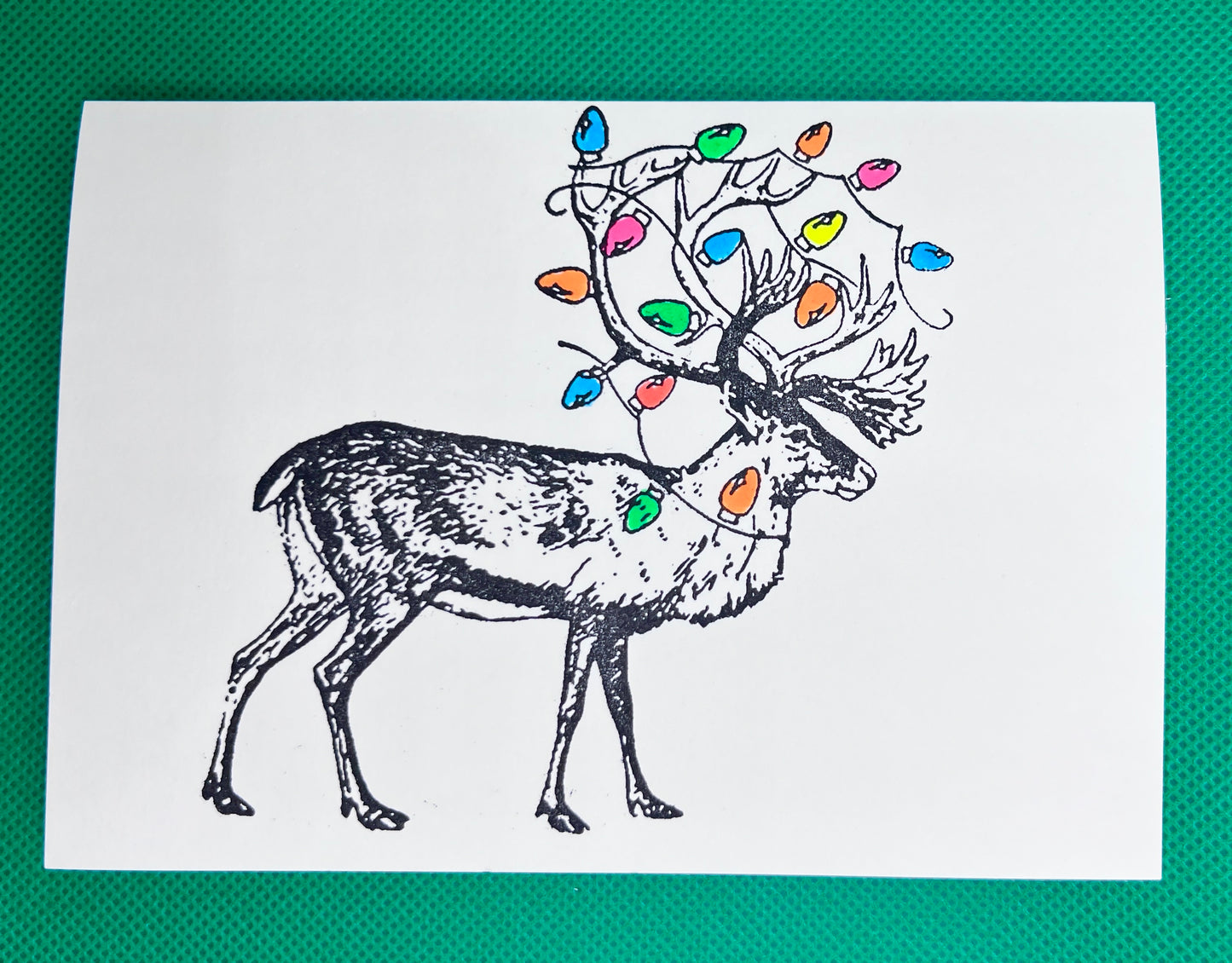 Reindeer Lights Christmas Card