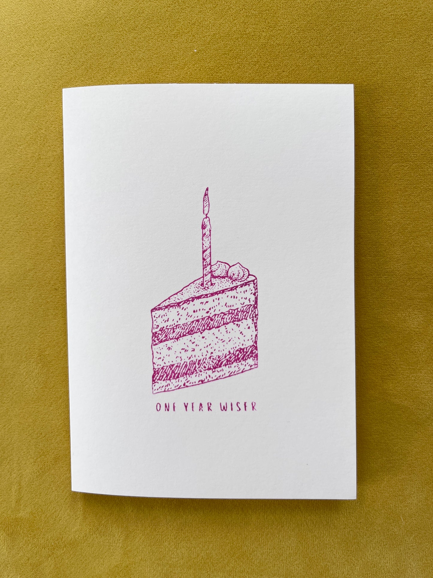 One year wiser PINK Birthday Card