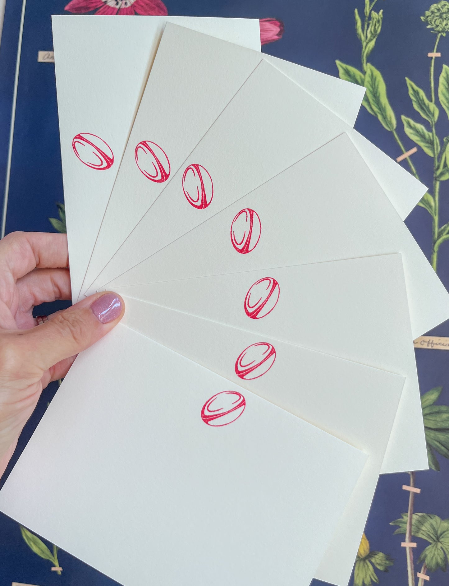 Rugby Ball Notecards (pack of 7)