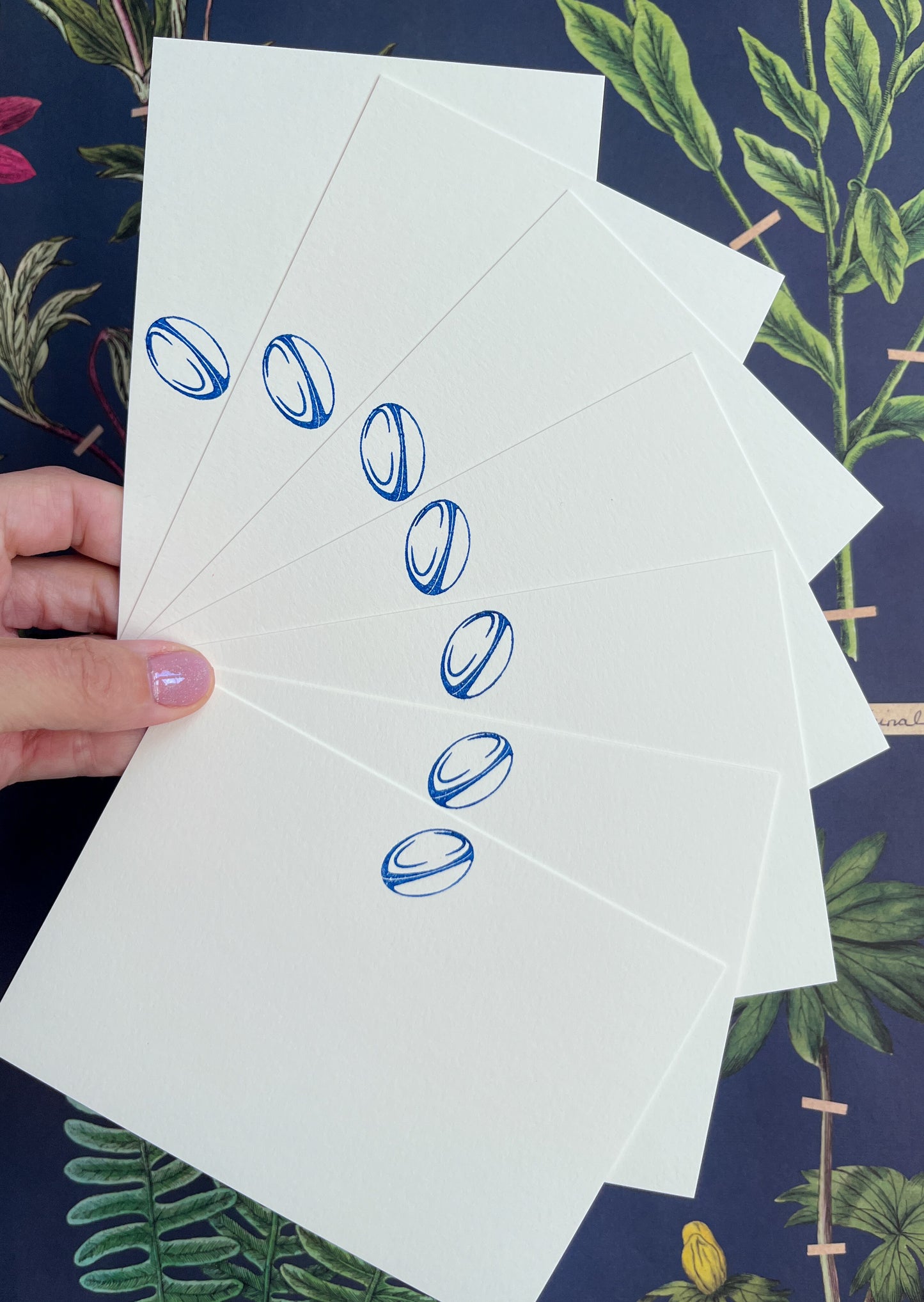 Rugby Ball Notecards (pack of 7)