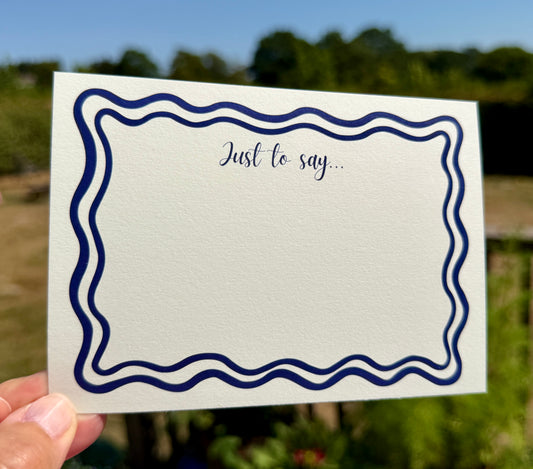Just To Say… wavy border Notecards Pack of 7