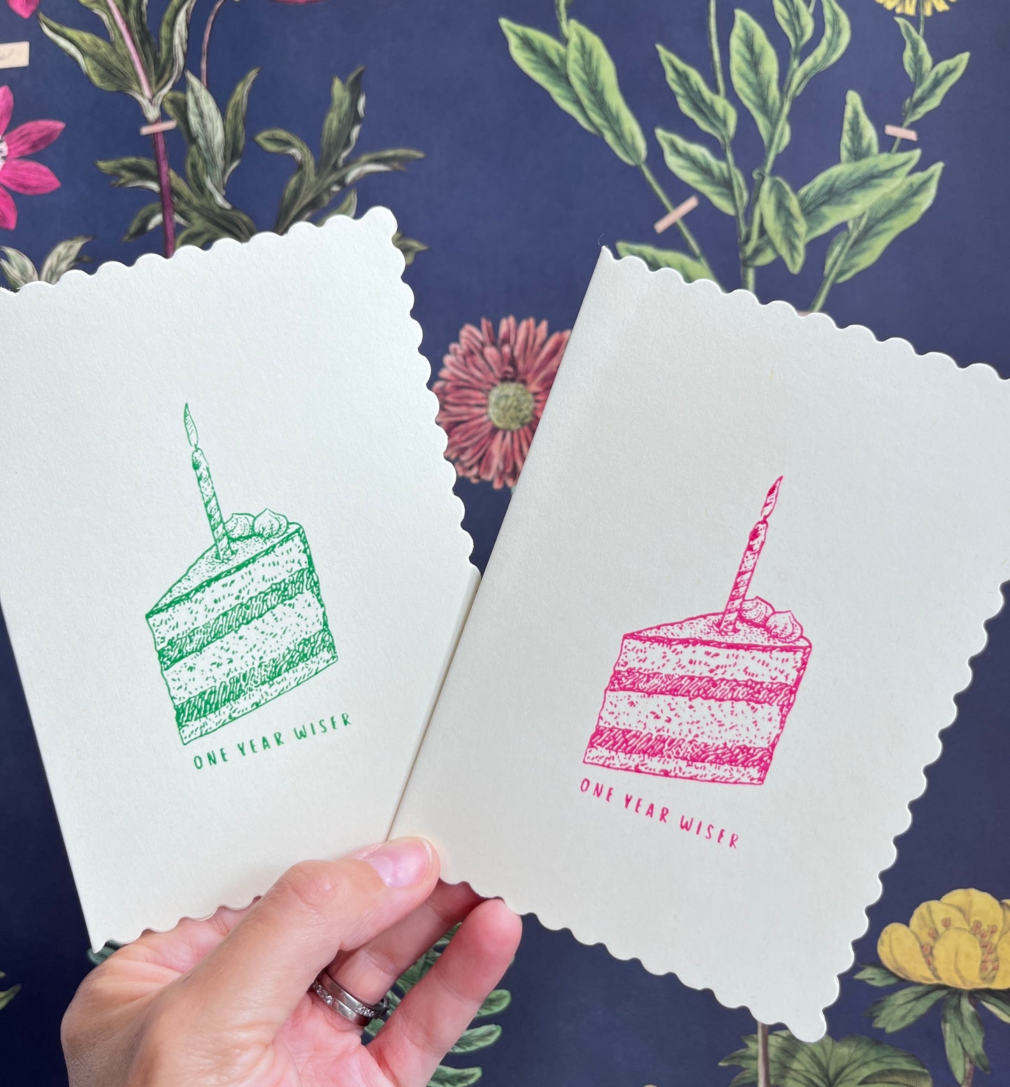 One year wiser GREEN Birthday Card