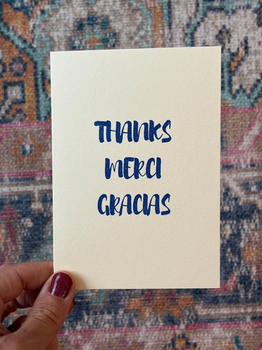 Thanks merci gracias