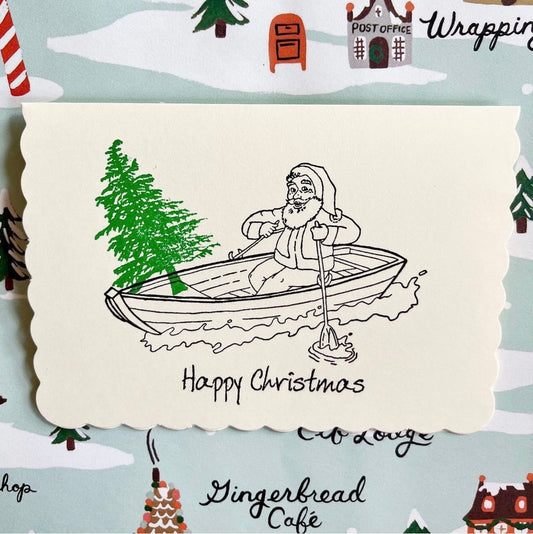 Pack of 5 ‘Rowing home for Christmas’ Card