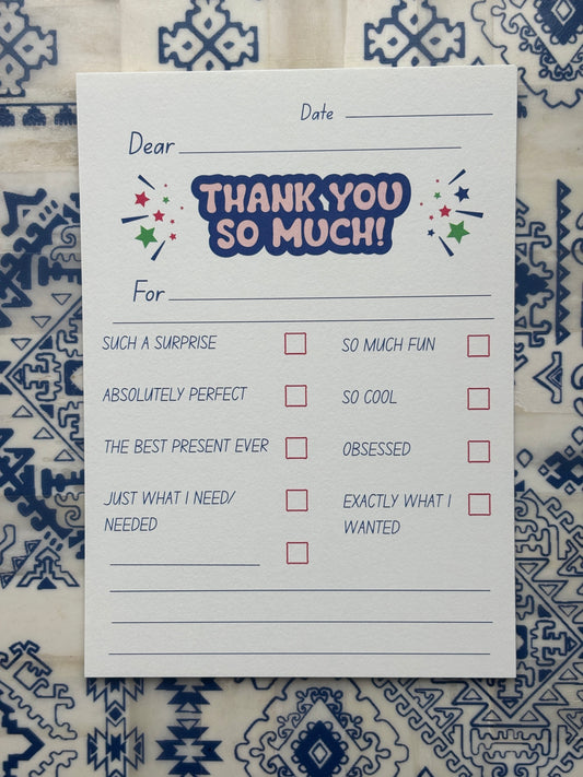 Older Kids Thank You Notecards